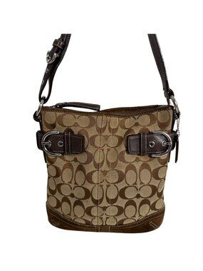 COACH Soho 3577  Signature Brown Suede/Leather Trim Shoulder Handbag w/ Hang Tag